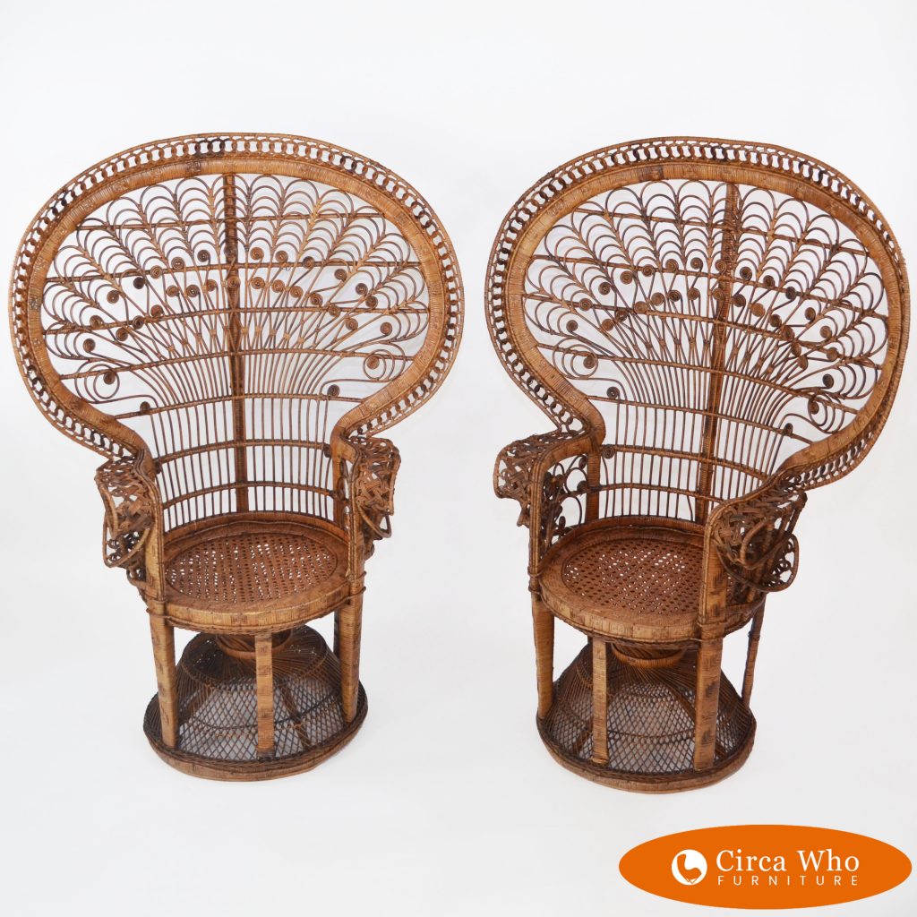 Pair of Peacock Chairs Circa Who