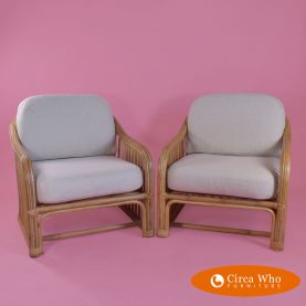 Pair of Pencil Reed Lounge Chair
