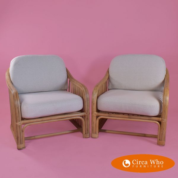 Pair of Pencil Reed Lounge Chair