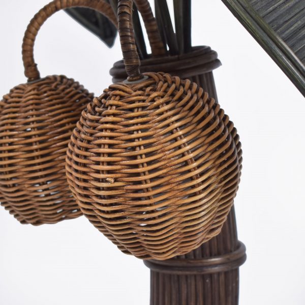 Pair of Pencil Reed Palm Tree Table Lamps