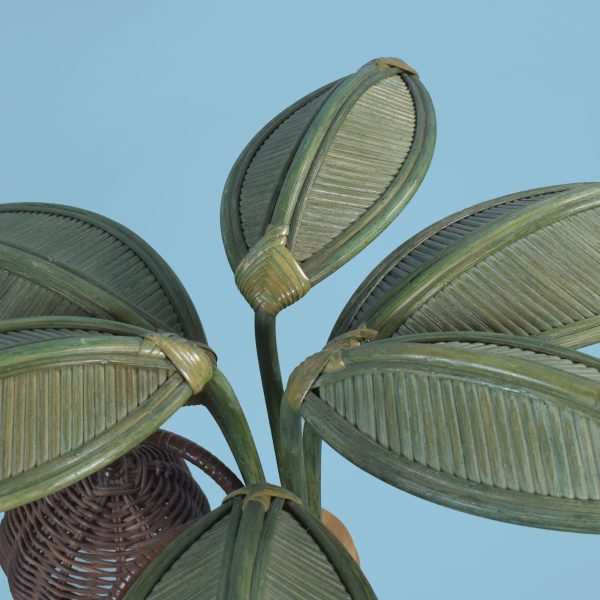 Pair of Pencil Reed Palm Tree Table Lamps