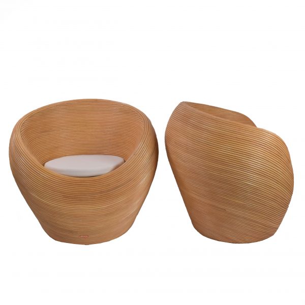Pair of Pencil Reed Pod Chairs