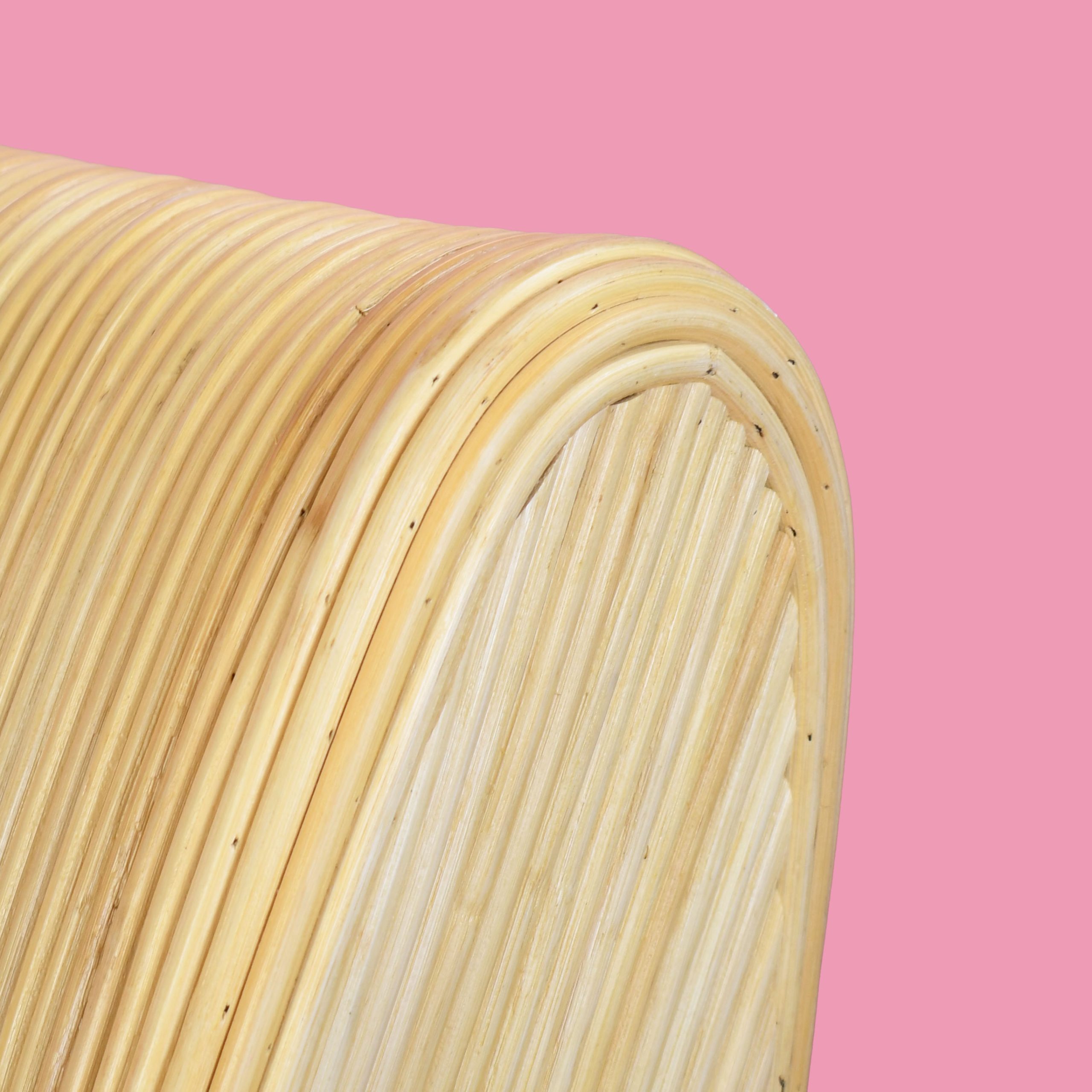 Pair of Pencil Reed Sculptural Slipper Chairs