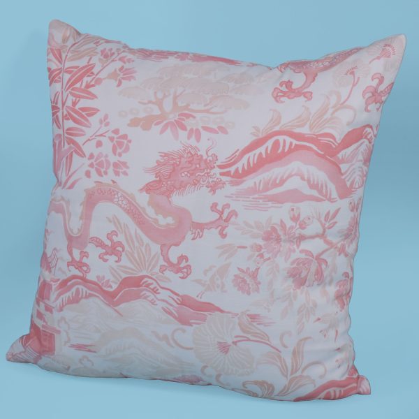 Pair of Pink Gardens of Chinoiserie Pillows