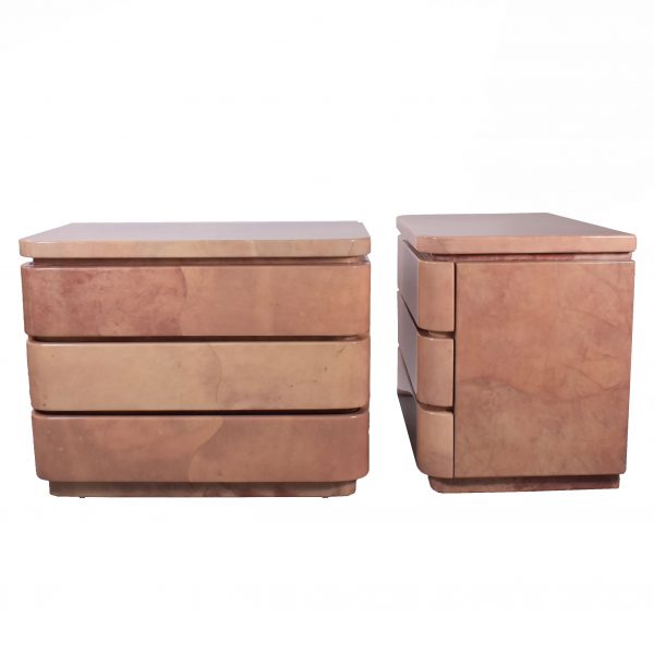 Pair of Pink Parchment Chests