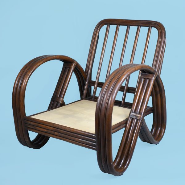 Pair of Pretzel Rattan Lounge Chair