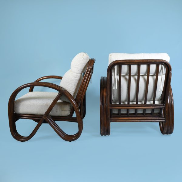 Pair of Pretzel Rattan Lounge Chair