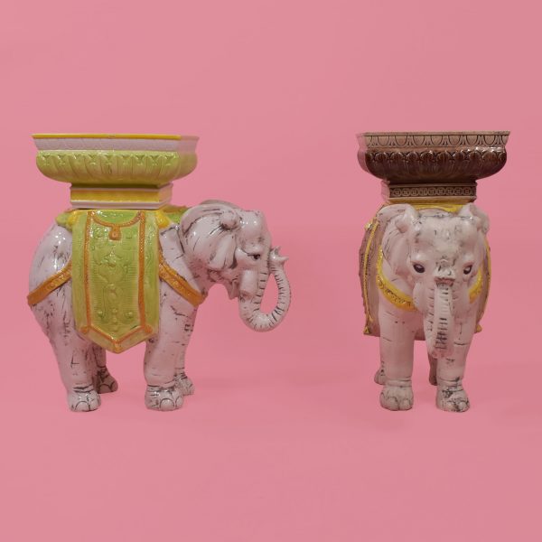 Pair of Rare Vintage Elephant Garden Seats