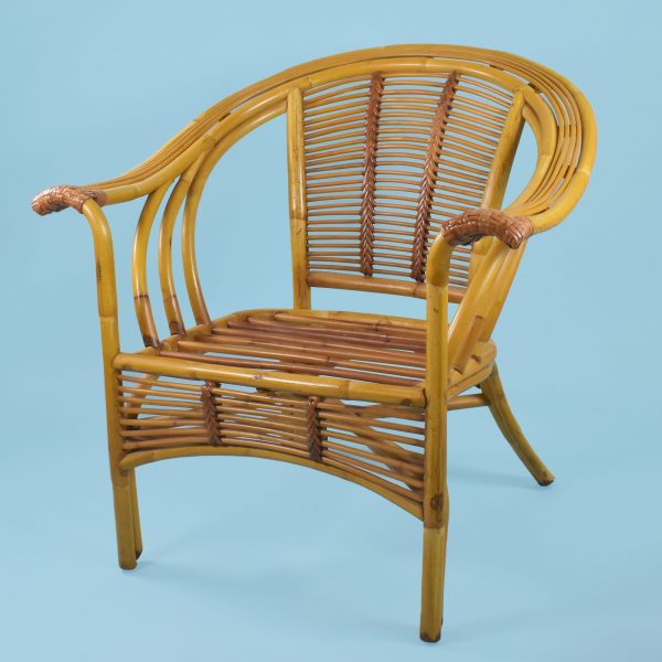 Pair of Rattan Albini Style Fan Chairs