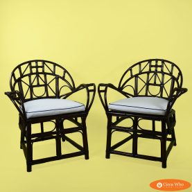 Pair of Rattan Butterfly Chairs B3524