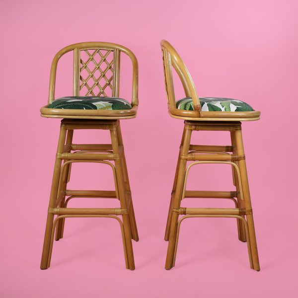 Pair of Rattan Counter Stools