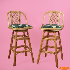Pair of Rattan Counter Stools