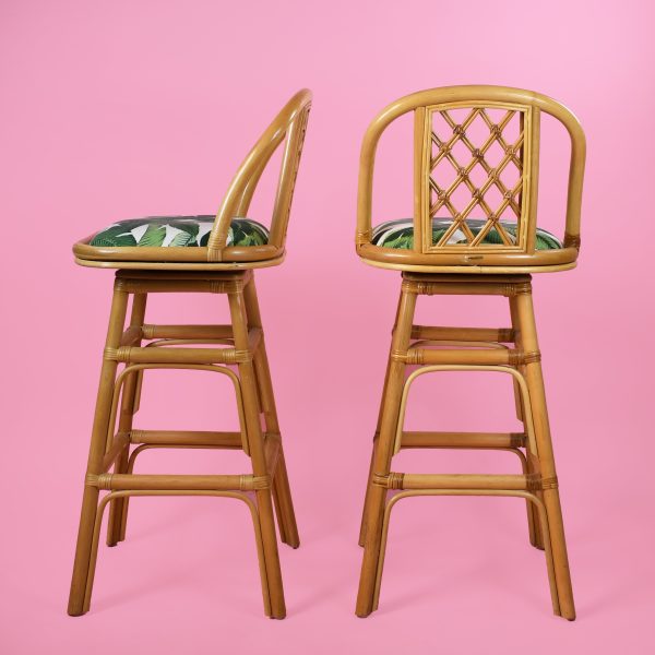 Pair of Rattan Counter Stools