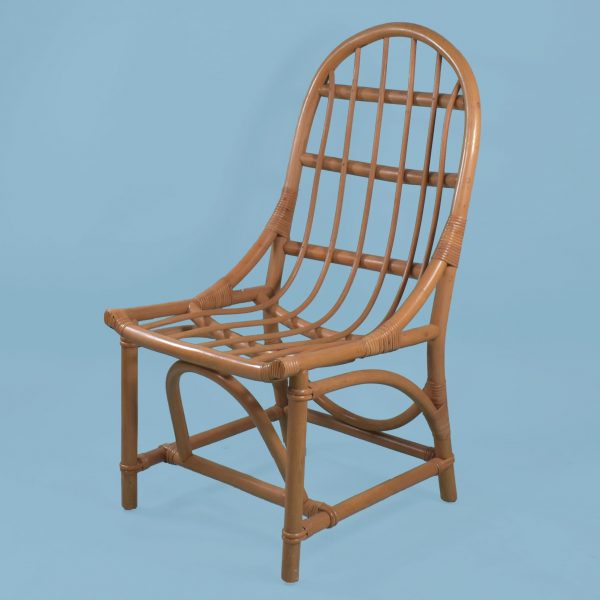 Pair of Rattan Curve Side Chairs