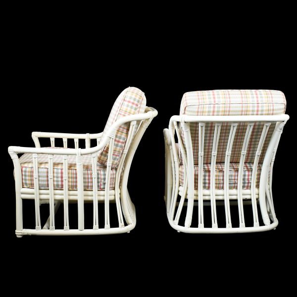 Pair of Rattan Lounge Chairs by Ficks Reed