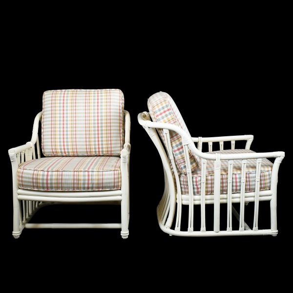 Pair of Rattan Lounge Chairs by Ficks Reed