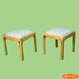Pair of Rattan Ottomans