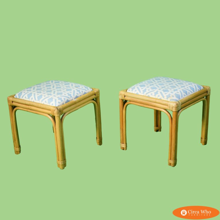Pair of Rattan Ottomans