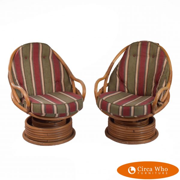 Pair of Rattan Papasan Chairs