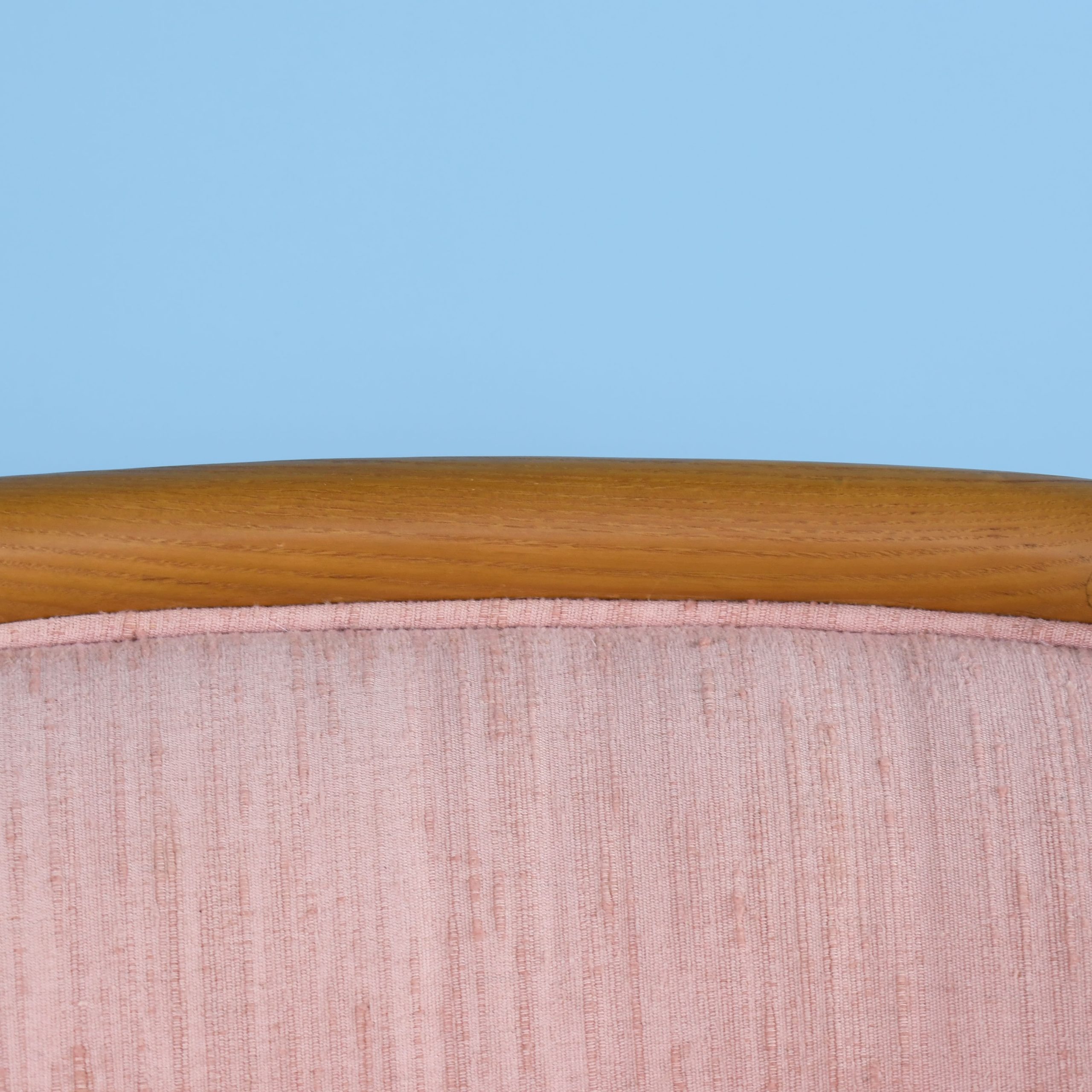 Pair of Rattan Upholstered Barrel Chairs By Bernhardt