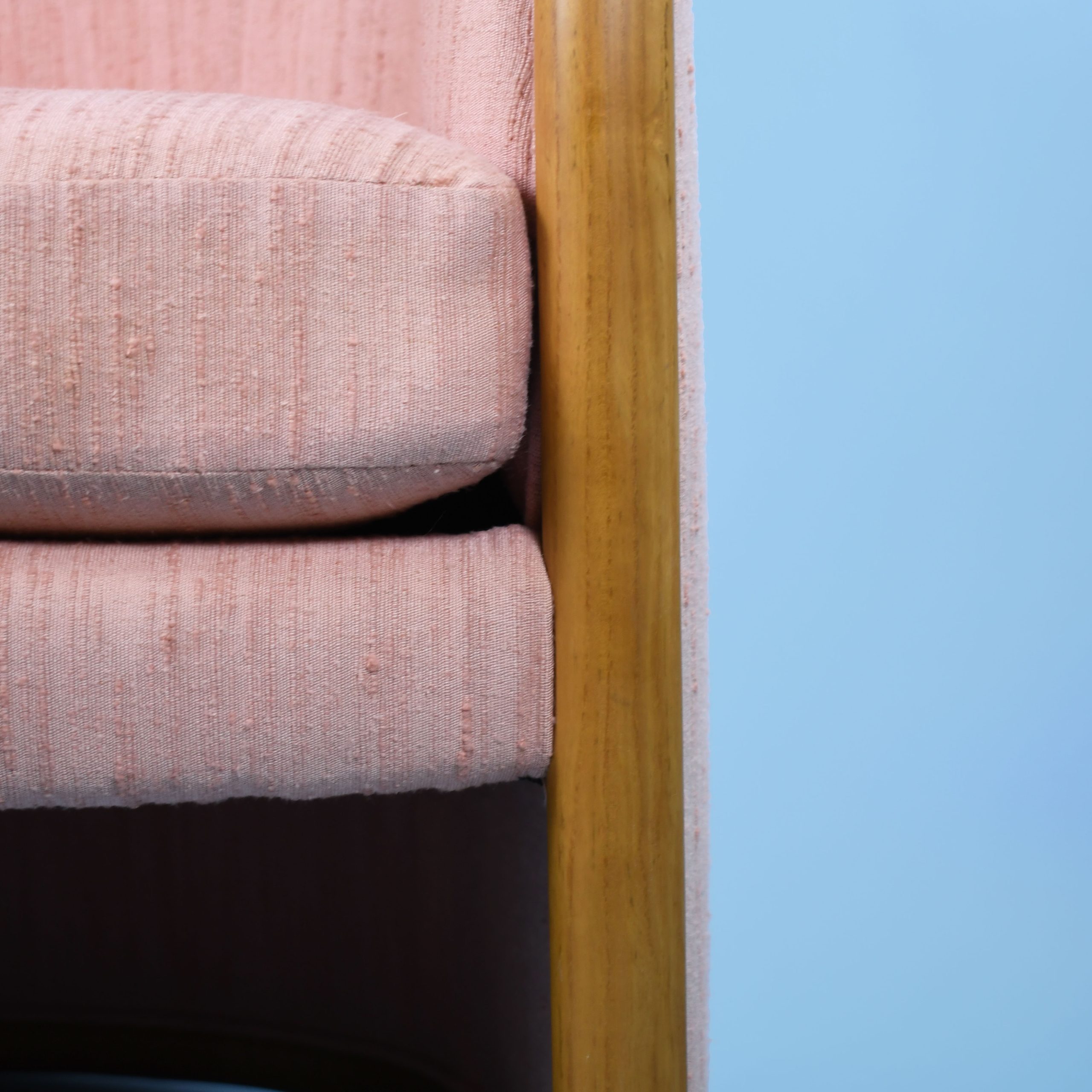 Pair of Rattan Upholstered Barrel Chairs By Bernhardt