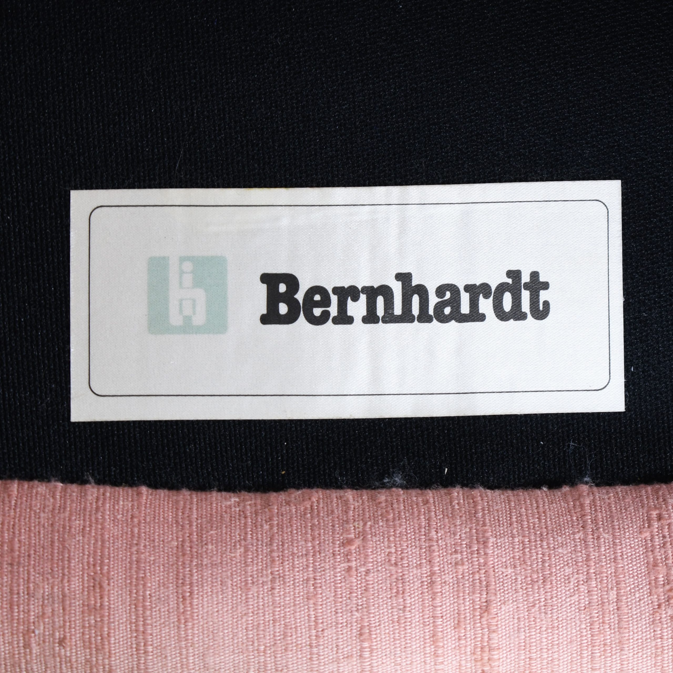 Pair of Rattan Upholstered Barrel Chairs By Bernhardt