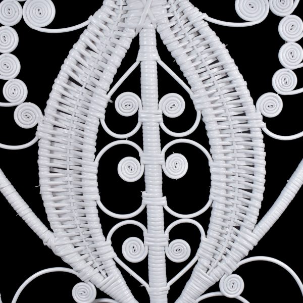 Pair of Rattan White Fiddlehead Twin Headboards