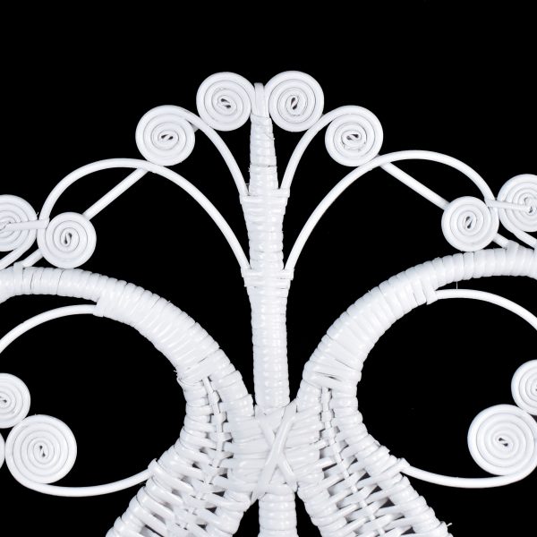 Pair of Rattan White Fiddlehead Twin Headboards