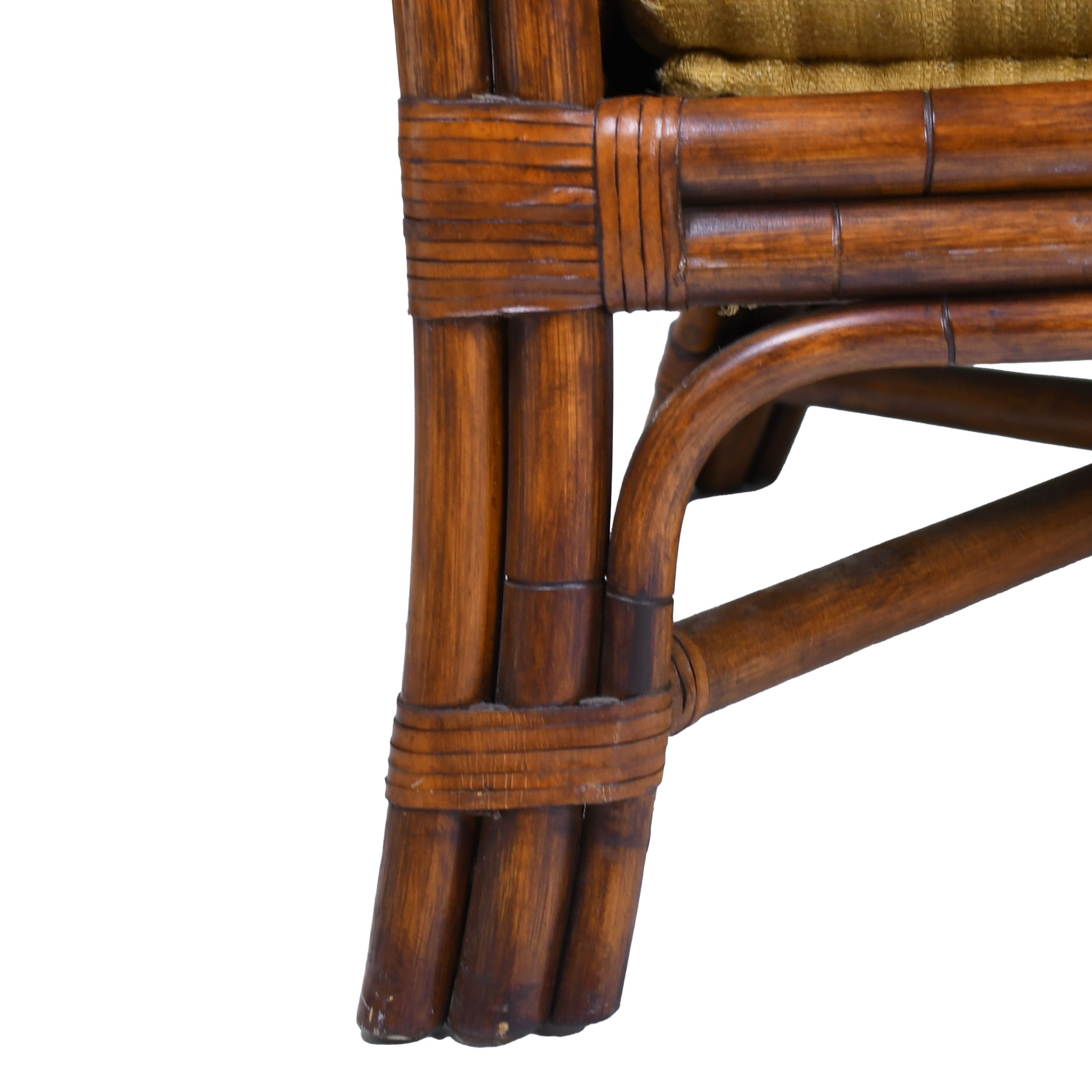 Pair of Rattan and Woven Arm Lounge Chairs