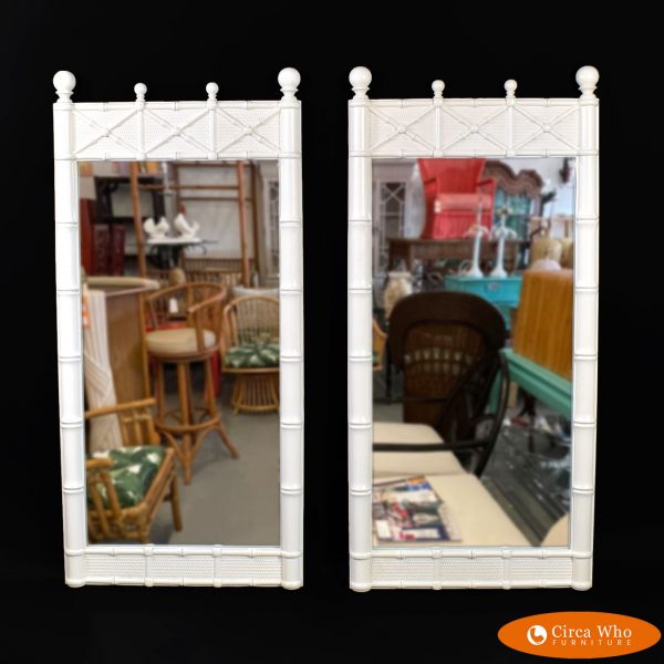 Pair of Regency Faux Bamboo Mirrors