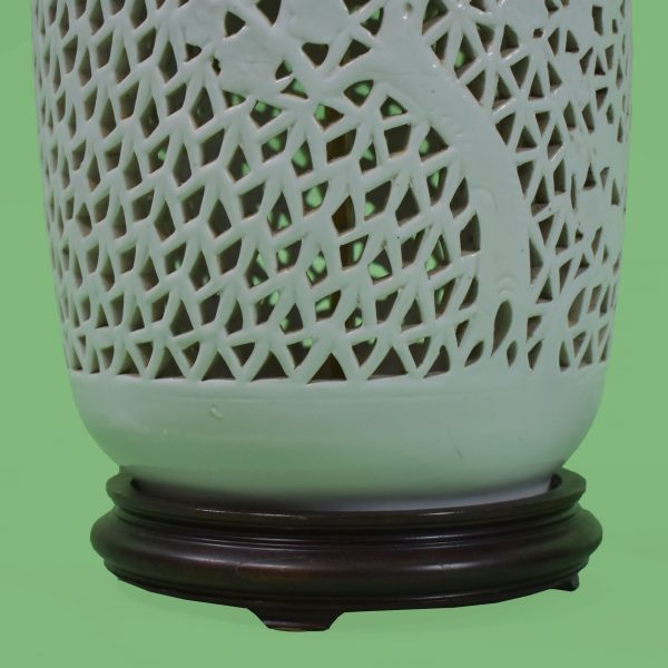 Pair of Retic Porcelain Table Lamps