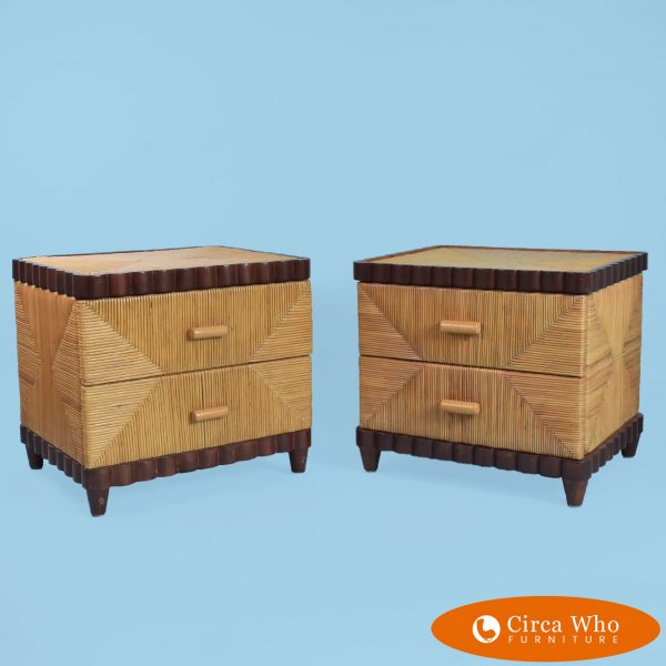 Pair of Scalloped Nightstands by Donghia