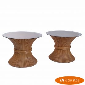 Pair of Sheaf Wheat Side Tables
