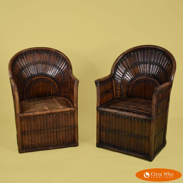 Pair of Split Bamboo Chairs
