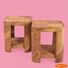 Pair of Split Bamboo End Tables