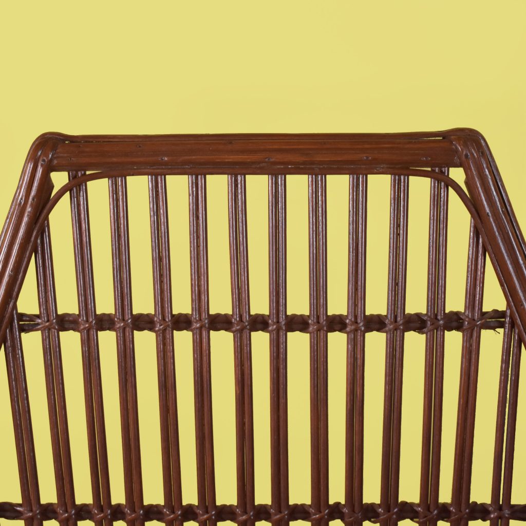 Pair of Stick Rattan Lounge Chairs Circa Who