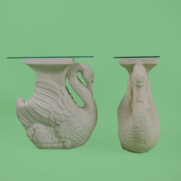 Pair of Swan Stone Tables