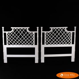 Pair of Twin Ficks Reed White Headboards