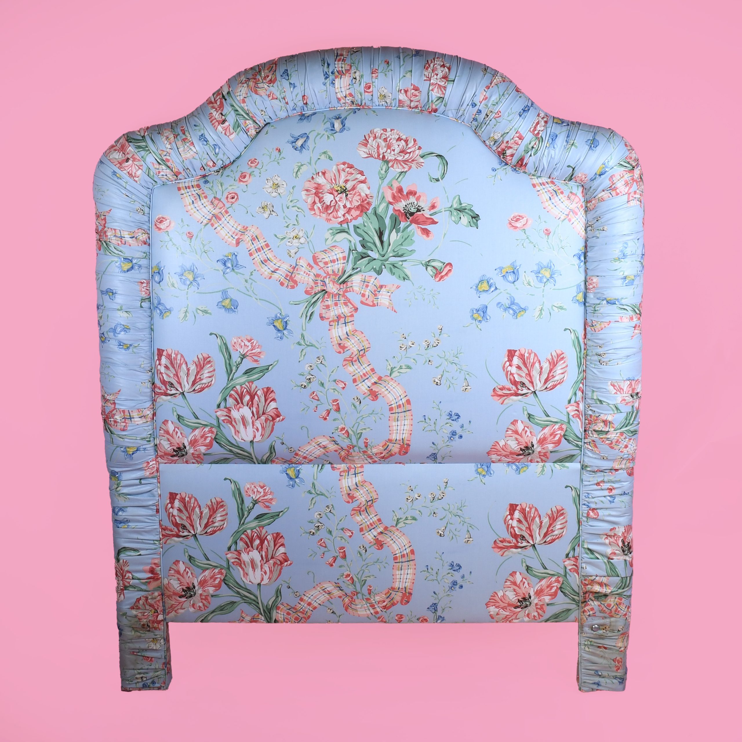 Pair of Upholstered Blue Twin Headboards