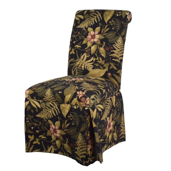 Pair of Upholstered Floral Dining Chairs