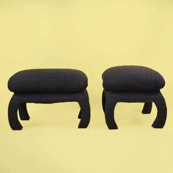 Pair of Upholstered Ming Style Stools