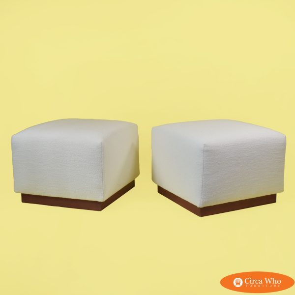 Pair of Upholstered Ralph Lauren Modern Hollywood Ottomans