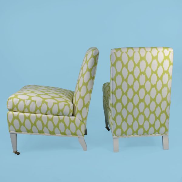Pair of Upholstered Sleeper Chairs in Casters B2249