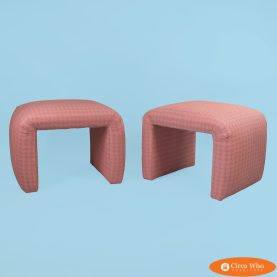 Pair of Upholstered Waterfall Benches