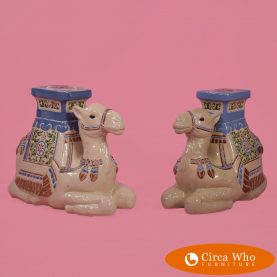 Pair of Vintage Ceramic Camels