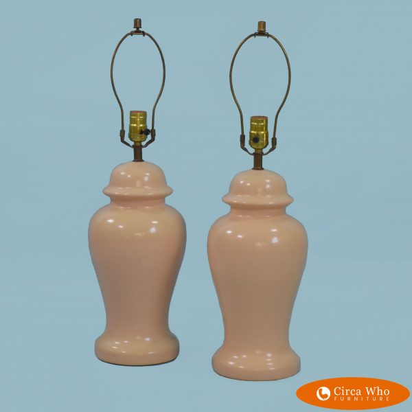 Pair of Vintage Ceramic Ginger Table Lamps