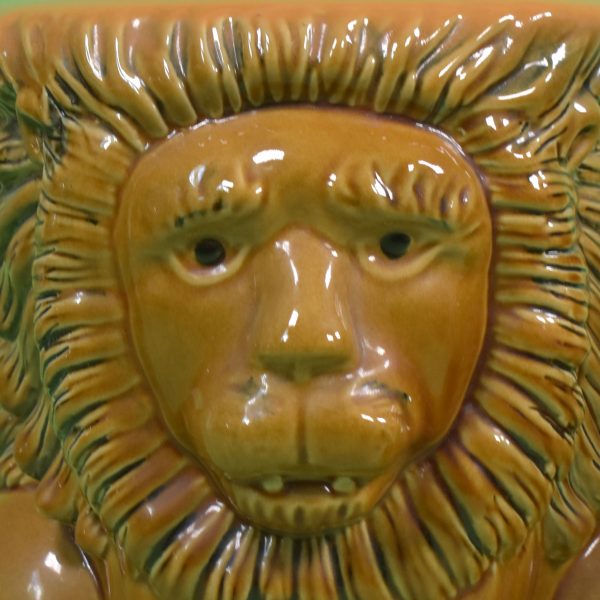 Pair of Vintage Ceramic Lion Garden Seats