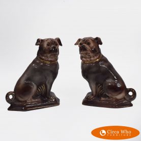 Pair of Vintage Ceramic Pugs