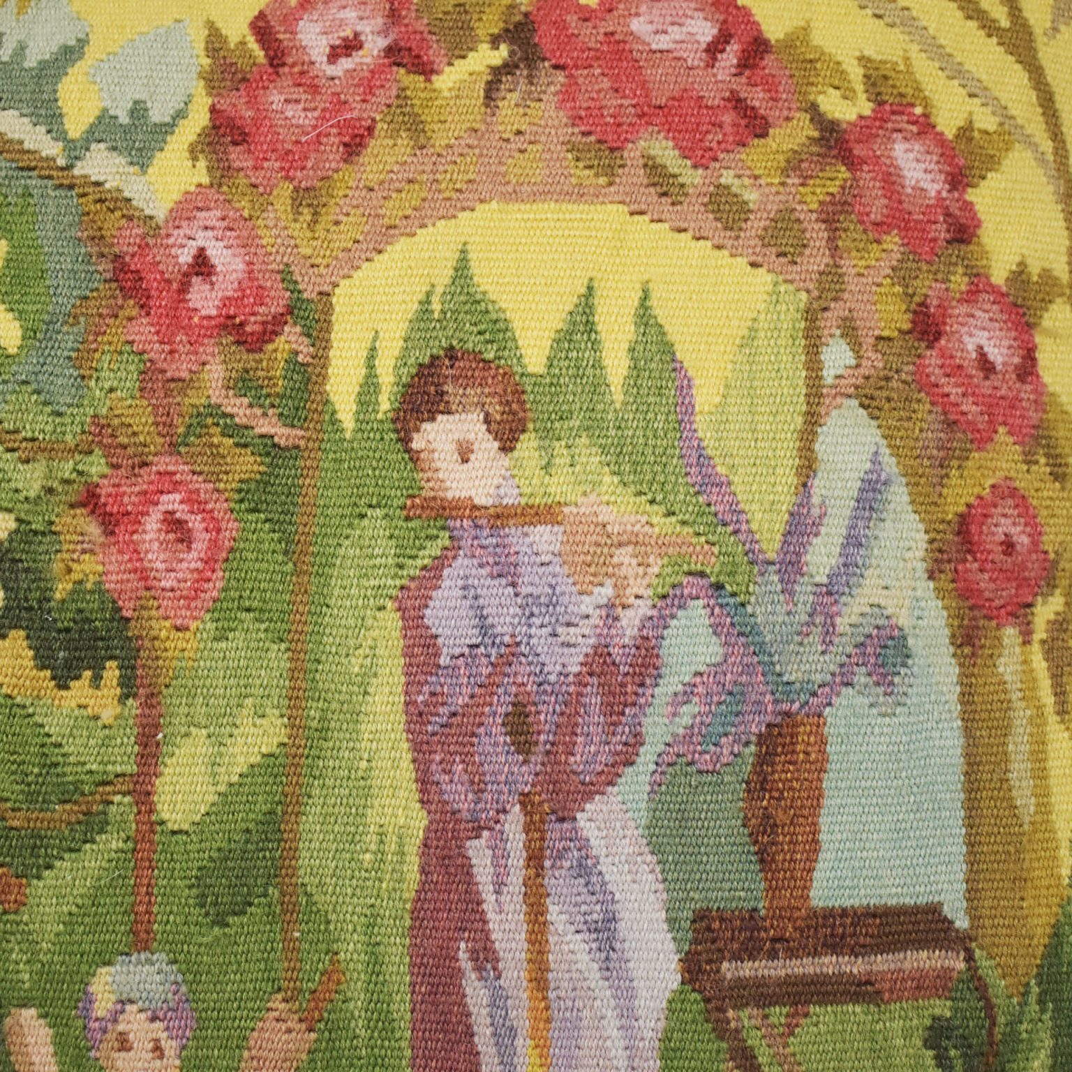 Pair of Vintage Chinoiserie Needlepoint Pillows | Circa Who