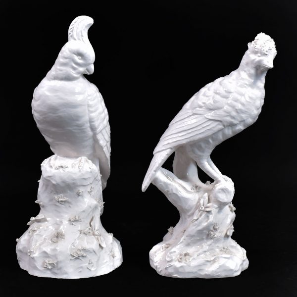 Pair of Vintage Porcelain Parrots